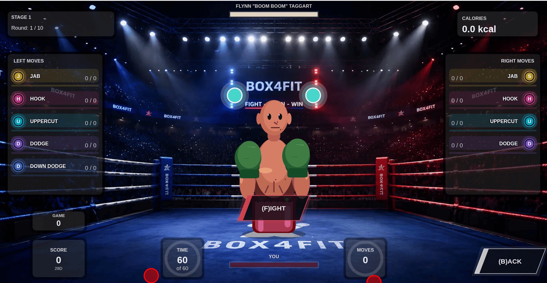 Box4Fit online boxing game fight against a virtual opponent